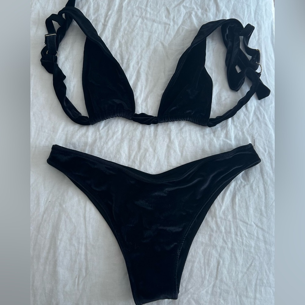 Bayu the Label black velvet bikini